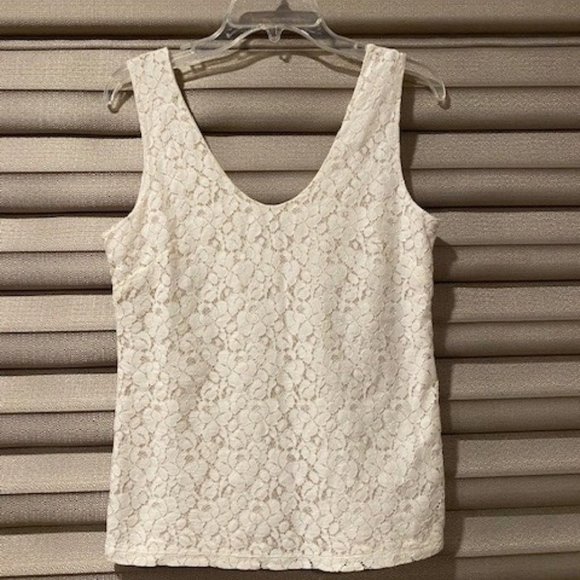 Banana Republic Tops - Banana Republic Cream Lace Tank